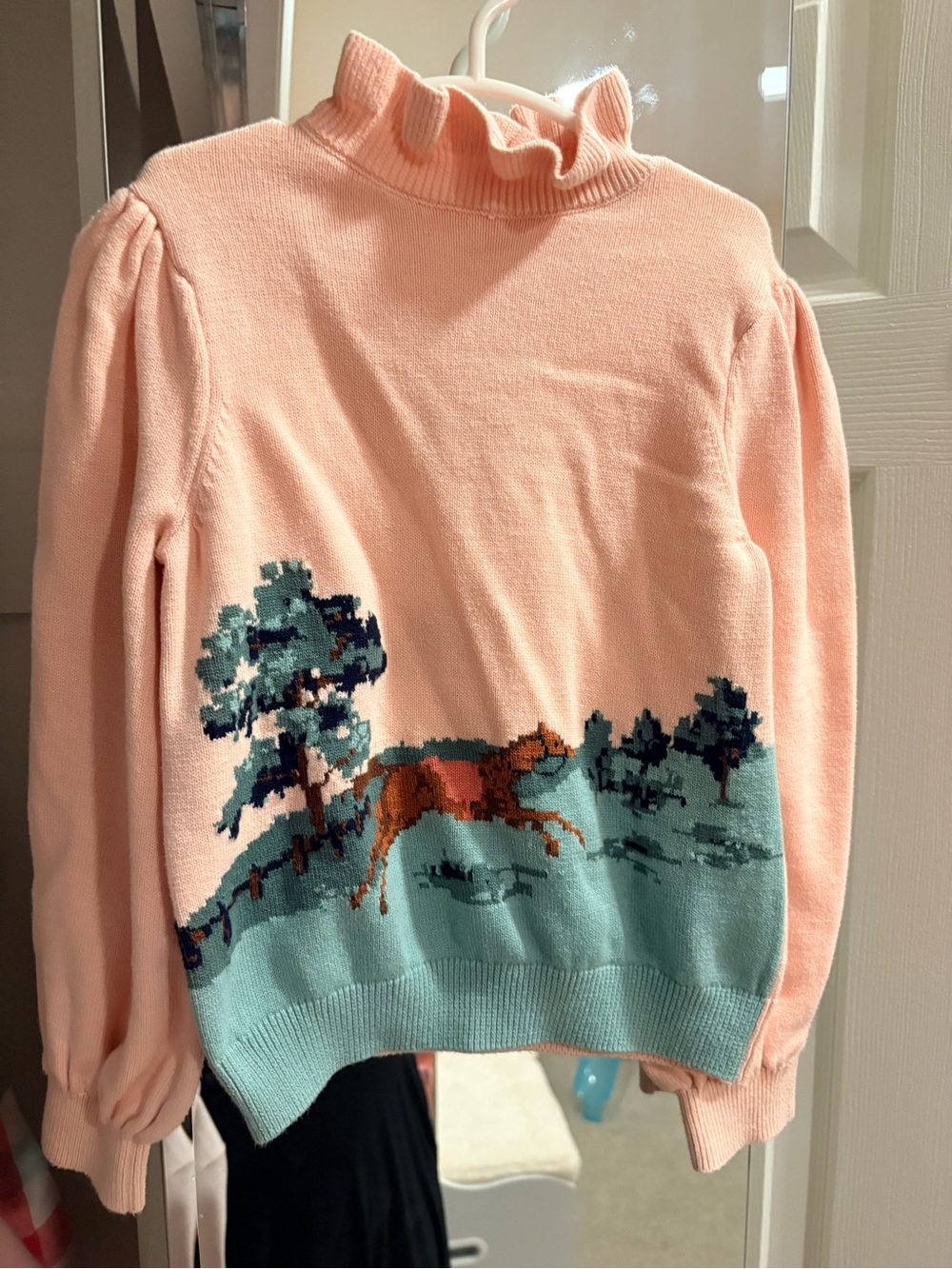 Janie and Jack Pink Ruffle Neck Sweater